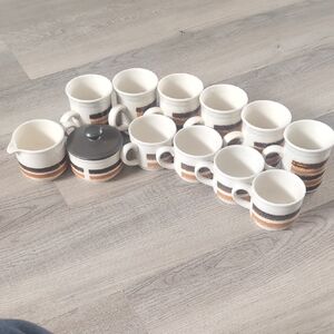 Large Set Of Biltons Cups And Mugs Along with Sugar Bowl And Creamer.